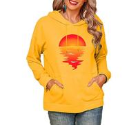 Tramonto 3D Stampato Felpa con Cappuccio Donne Fattoria Animale Peluche Felpe Manica Lunga Pullover Abbigliamento Sportivo Top