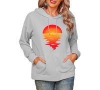 Tramonto 3D Stampato Felpa con Cappuccio Donne Fattoria Animale Peluche Felpe Manica Lunga Pullover Abbigliamento Sportivo Top