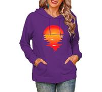 Tramonto 3D Stampato Felpa con Cappuccio Donne Fattoria Animale Peluche Felpe Manica Lunga Pullover Abbigliamento Sportivo Top