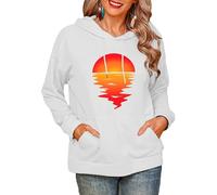 Tramonto 3D Stampato Felpa con Cappuccio Donne Fattoria Animale Peluche Felpe Manica Lunga Pullover Abbigliamento Sportivo Top