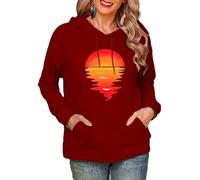 Tramonto 3D Stampato Felpa con Cappuccio Donne Fattoria Animale Peluche Felpe Manica Lunga Pullover Abbigliamento Sportivo Top
