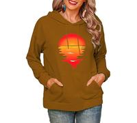 Tramonto 3D Stampato Felpa con Cappuccio Donne Fattoria Animale Peluche Felpe Manica Lunga Pullover Abbigliamento Sportivo Top