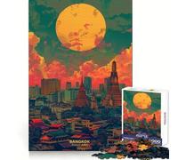 Tramonto a Bangkok, Thailandia - Puzzle per ragazzi da 1000 pezzi - Gioco di logica - Divertimento al chiuso - Bordo preciso - Pezzo da collezione 38x52cm