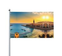 Tramonto a Barcellona Stampe Bandiere decorative per esterni 0,9 x 1,5 m leggere e belle adatte per cortili all'aperto e celebrazioni di festival.