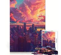 Tramonto a Boston, MA, USA Puzzle da 1000 pezzi per adolescenti, gioco di logica, antistress, taglio netto, lista dei desideri di Babbo Natale 38x52cm