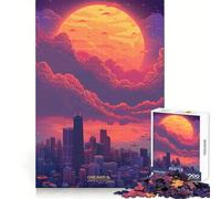 Tramonto a Chicago, IL, USA - Puzzle per ragazzi da 1000 pezzi - Gioco di logica - Divertimento per tutta la famiglia - Bordo di alta qualità 38x26cm