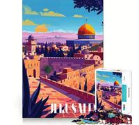 Tramonto a Gerusalemme per adulti puzzle da 1000 pezzi, gioco per esercitare la mente, svago leggero, design da assemblare, regalo stagionale 38x26cm