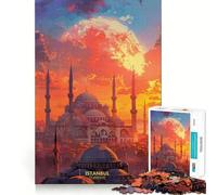 Tramonto a Istanbul, Turchia Puzzle da 1000 pezzi per adolescenti Gioco intelligente per momenti di condivisione Immagine da assemblare Opera d'arte 38x52cm