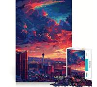 Tramonto a Las Vegas, Nevada - Puzzle difficile per adulti, 1000 pezzi, gioco di logica, legame familiare, taglio di precisione, calda sorpresa 38x52cm