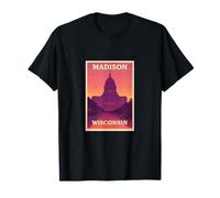 Tramonto a Madison Wisconsin Alba Alba Viaggi Arte Grafica Maglietta