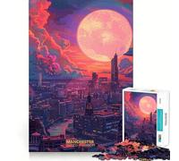 Tramonto a Manchester, Regno Unito - Puzzle per ragazzi da 1000 pezzi - Giocattolo intelligente per il tempo libero - Taglio preciso - Regalo stagionale 38x52cm