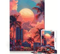 Tramonto a Miami, USA Puzzle da 1000 pezzi per adolescenti, gioco cognitivo, divertimento lento, bordo premium, Babbo Natale, scegli 38x26cm