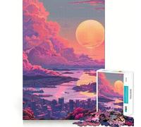 Tramonto a Oslo, Norvegia Puzzle da 1000 pezzi per adolescenti, gioco per l'esercizio mentale, relax, design, assemblaggio, lista dei desideri di Babbo Natale 38x26cm