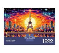 Tramonto a Parigi Puzzle da 1000 Pezzi Torre di Parigi Puzzle per Adulti e Bambini dai 12 Anni in su Sfidante & Enigmistico Gioco di Puzzle per Tutta la Famiglia Donne Regali per Uomini52x38cm/1000pz