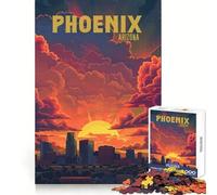 Tramonto a Phoenix, Arizona Puzzle da 1000 pezzi per adulti Gioco di puzzle per stimolare la mente, calma e relax Decorazione murale pulita e ordinata 50x75cm