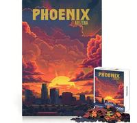 Tramonto a Phoenix, Arizona Puzzle da 1000 pezzi per ragazzi Gioco di logica nitida, passatempo rilassante, taglio perfetto, regalo classico 38x26cm