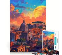 Tramonto a Roma, Italia Puzzle da 1000 pezzi per adolescenti, gioco cognitivo, divertimento lento, bordo premium, Babbo Natale, scegli 38x52cm
