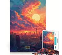 Tramonto a Tokyo, Giappone Puzzle da 1000 pezzi per adulti Gioco di logica puro, rilassante e divertente, con tagli netti 50x75cm