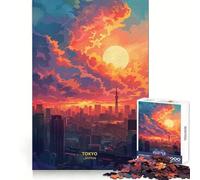 Tramonto a Tokyo, Giappone Puzzle da 1000 pezzi per adulti Gioco di logica puro, rilassante e divertente, con tagli netti 50x75cm