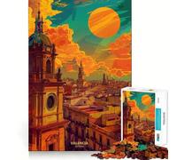 Tramonto a Valencia, Spagna Puzzle da 1000 pezzi per adulti Gioco di puzzle per stimolare la mente, calma e relax Decorazione murale con taglio pulito 38x52cm