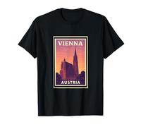 Tramonto a Vienna Austria Alba Alba Viaggi Art Graphic Maglietta