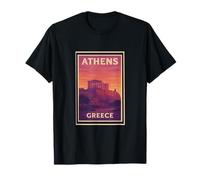 Tramonto ad Atene Grecia Alba Tramonto Alba Alba Alba Viaggi Art Graphic Maglietta