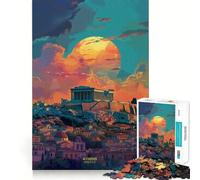 Tramonto ad Atene, Grecia - Puzzle per ragazzi da 1000 pezzi - Gioco di logica - Divertimento al chiuso - Bordo preciso - Pezzo da collezione 50x75cm