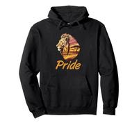 Tramonto africano della savana del Lion Pride Felpa con Cappuccio