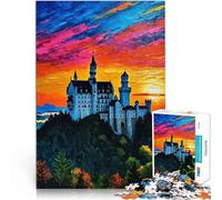 Tramonto al castello di Neuschwanstein puzzle 1000 pezzi per adulti Antistress Vacanza in patria Uccidere il tempo Regalo per i compleanni 38x26cm
