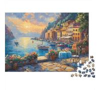 Tramonto al porto Puzzle Impossibili 1000Pcs città Seaside Decorazione Per La Casa. Giochi Rilassamento E Intelligence Per Adulti E Ragazzi Da 14 Anni 1000pcs (75x50cm)