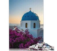Tramonto alla Chiesa Blu Puzzle per adulti Materiali amichevoli Puzzle difficili per adulti Adolescenti 520 pezzi (52x38 cm)