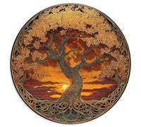 Tramonto arancione dorato Celtic Albero Tramonto 1000pcs (67.5x67.5cm) - Puzzle Per Adulti Giocattolo Fai-da-te
