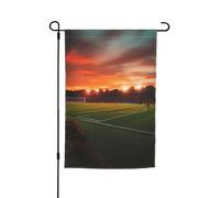 Tramonto Bella Calcio Campo Da Giardino Bandiera 30x45 Pollici Doppio Lato Primavera Estate Decorativa Cortile Bandiera Bandiera Piccola Bandiera Stagionale Vacanza Decorazione Esterna