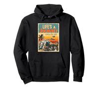 Tramonto Biker Lifes Un Viaggio Godere Il Giro Moto Amante Felpa con Cappuccio