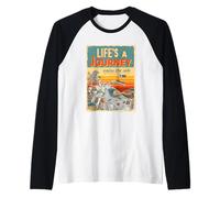 Tramonto Biker Lifes Un Viaggio Godere Il Giro Moto Amante Maglia con Maniche Raglan