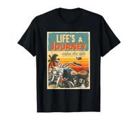 Tramonto Biker Lifes Un Viaggio Godere Il Giro Moto Amante Maglietta