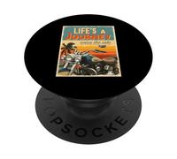 Tramonto Biker Lifes Un Viaggio Godere Il Giro Moto Amante PopSockets PopGrip Adesivo