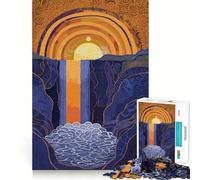 Tramonto Cascata Gustav Klimit Stile Adolescenti Puzzle da 1000 pezzi Pensa intelligente Giocattolo per momenti di condivisione Taglio liscio Lista dei desideri di Babbo Natale 38x52cm