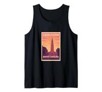Tramonto Charleston South Carolina SC Alba Travel Art Graphic Canotta