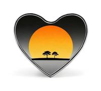 Tramonto con due alberi Spilla a forma di cuore Tramonto con due alberi per zaini o risvolti Spilla di San Valentino Anniversario