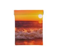 Tramonto Con Le Onde Del Mare Stampate, Spremere il portafoglio superiore da donna Borsa portaoggetti Piccola portamonete Portamonete