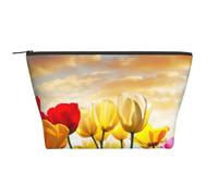 Tramonto del fiore del tulipano, Borsa da toilette Borsa per trucco Borsa per cosmetici Borsa da toilette da viaggio portatile