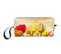 Tramonto del fiore del tulipano, Borsa per il trucco Borsa per cosmetici Borsa da toilette da viaggio portatile Borsa per trucco Organizer