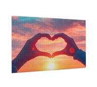 Tramonto Del Sole Puzzle 1000 Pezzi Adulti,5D DIY Puzzle Amore Pattern Design con Confezione Regalo per Regalo Donna,Rilassamento Familiare Attività,Intrattenimento Creativo,Home Decor 75x50 cm -837Y