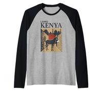 Tramonto di Lamu Kenya Maglia con Maniche Raglan