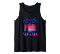 Tramonto di Miami e Palme - Vibrazioni Florida South Beach Canotta