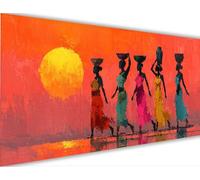 Tramonto Dipingere con i Numeri Donna africana Dipingere con i Numeri Adulti con Telaio 100x200cm, DIY Olio Painting by Numbers Kit, Vernice Acrilica Pennelli Decora la Casa Ragazze Regalo LE-808