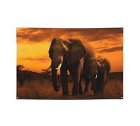 Tramonto genitore-figlio elefante banner festa decorazione sfondo bandiera festa di compleanno fotografia sfondo decorazione banner e segni decorazione da parete banner feste forniture bomboniere 180
