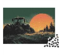 Tramonto in campagna Parola1 Trattore Puzzle 1000 pezzi per adulti Carta Gioco educativo Parola2 Paesaggio fattoria Decorazione casa 38x26cm/1000pcs