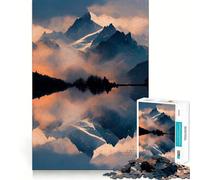 Tramonto Montagna innevata Adolescenti Puzzle da 1000 pezzi Memoria Miglioramento Luce Rilassante Design Assemblaggio Decorazione da parete 38x26cm